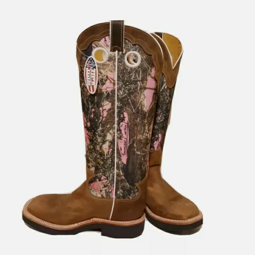Justin True Timber Pink Womens Snakeboots Sz. 10 C